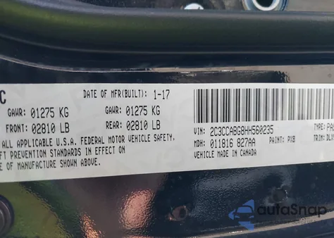 2017 Chrysler 300 300S z USA, uszkodzony, nr VIN 2C3CCABG8HH560235